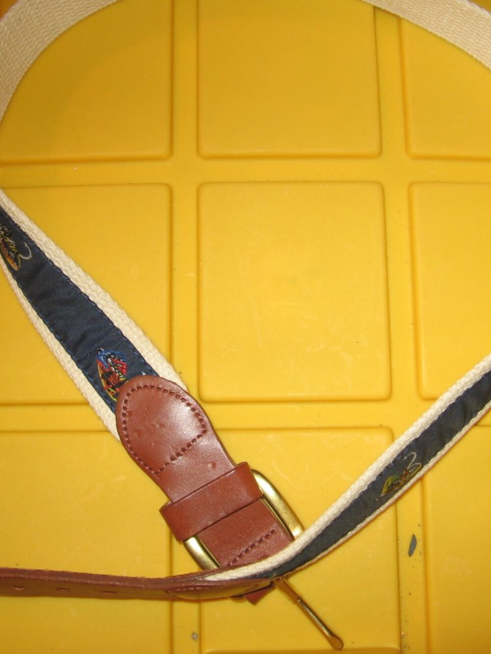 Web & Leather 1.25" Belt w/ Fly Fishing Flys 32" Brass Hardware